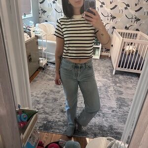 & Other Stories Black and White Striped Top